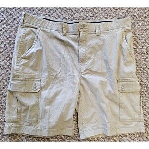 St Johns Bay Cargo Shorts Mens Big & Tall 44 Tan Comfort Stretch Waistband NWT
